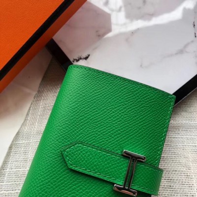 Hermes Bearn Mini Wallet In Bamboo Epsom Leather