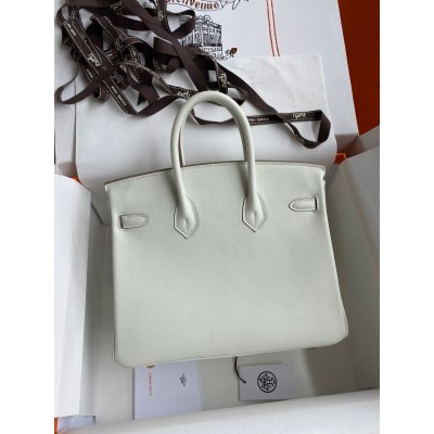 Hermes Birkin 25 Retourne Handmade Bag In Beton Swift Calfskin