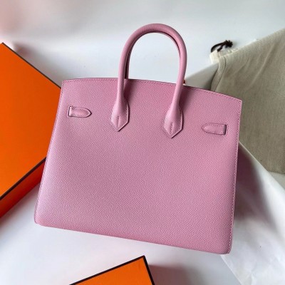 Hermes Birkin 25 Sellier Handmade Bag In Rose Confetti Epsom Calfskin