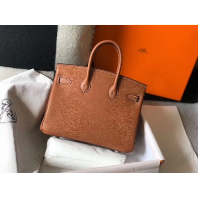 Hermes Birkin 25cm Bag In Gold Clemence Leather GHW