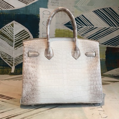 Hermes Birkin 30 Bag In Himalaya Niloticus Crocodile Skin