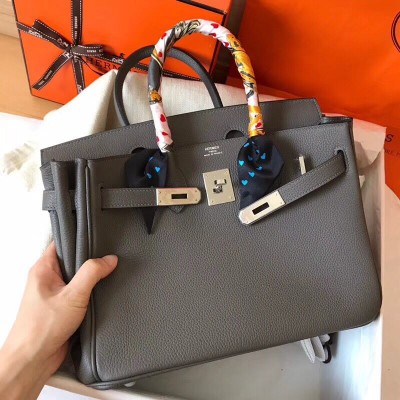 Hermes Birkin 30 Handmade Bag In Ardoise Clemence Leather