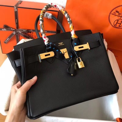 Hermes Birkin 30 Handmade Bag In Black Epsom Leather