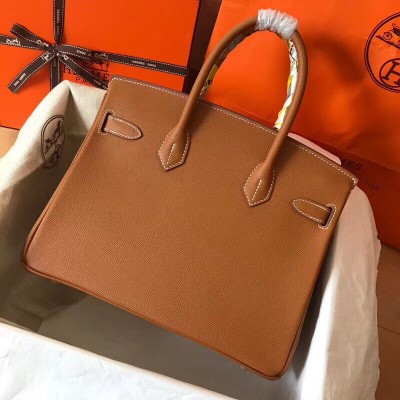 Hermes Birkin 30 Handmade Bag In Gold Epsom Leather