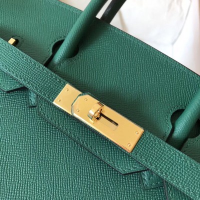 Hermes Birkin 30 Handmade Bag In Malachite Epsom Leather