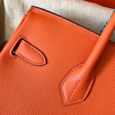 Hermes Birkin 30 Handmade Bag In Orange Epsom Leather