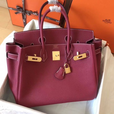 Hermes Birkin 30 Handmade Bag In Ruby Clemence Leather