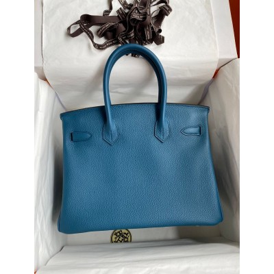 Hermes Birkin 30 Retourne Handmade Bag In Colvert Clemence Leather