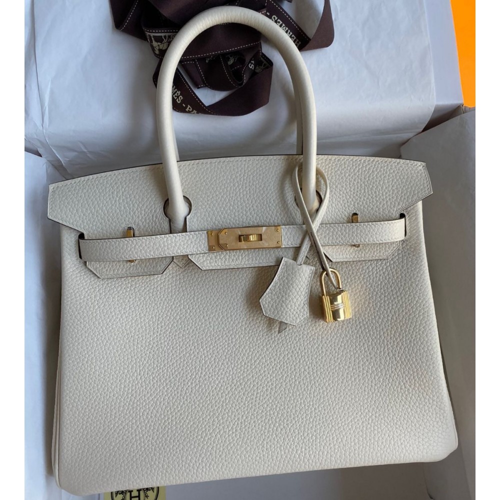 Hermes Birkin 30 Retourne Handmade Bag In Nata Clemence Leather