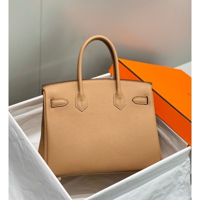 Hermes Birkin 30cm Bag In Chai Clemence Leather GHW