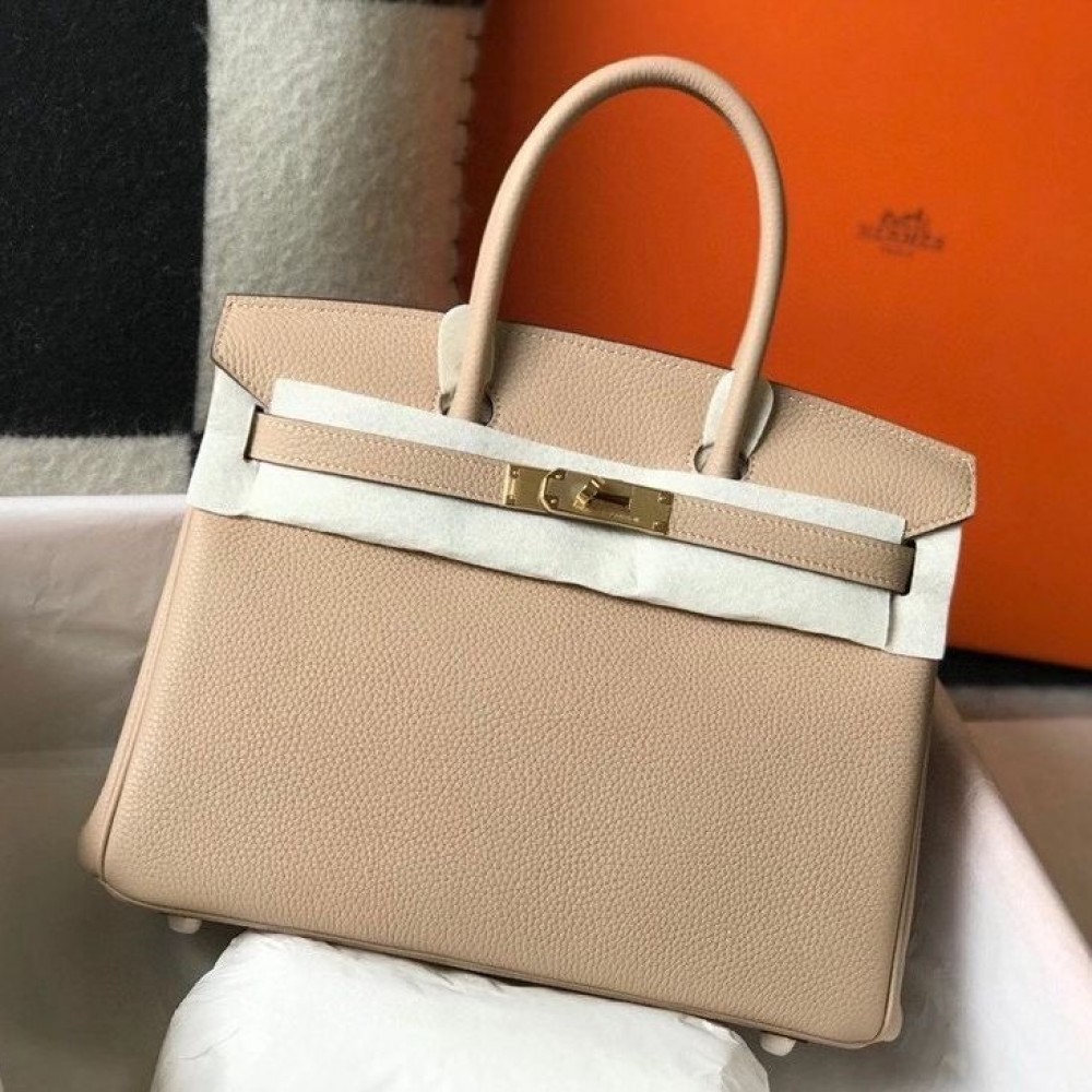 Hermes Birkin 30cm Bag In Trench Clemence Leather GHW