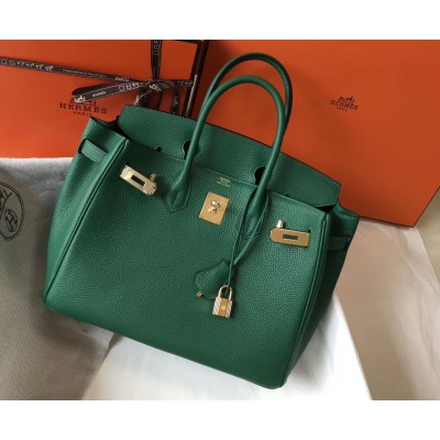 Hermes Birkin 30cm Bag In Vert Vertigo Clemence Leather GHW