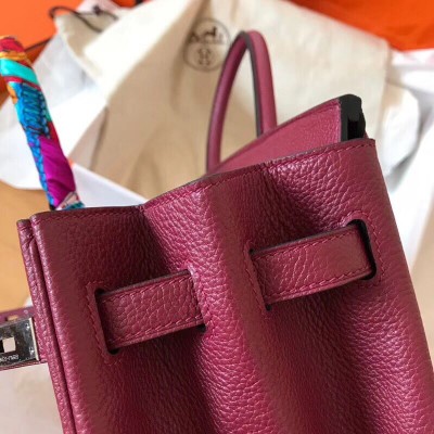 Hermes Birkin 35 Handmade Bag In Bordeaux Clemence Leather