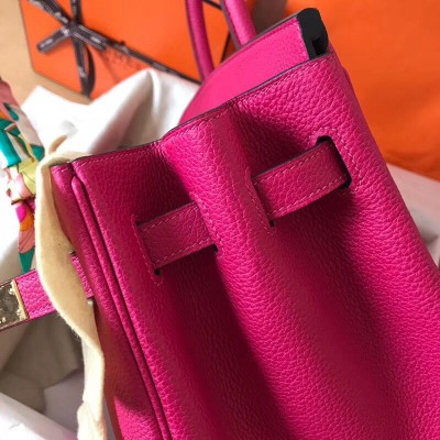 Hermes Birkin 35 Handmade Bag In Peach Clemence Leather