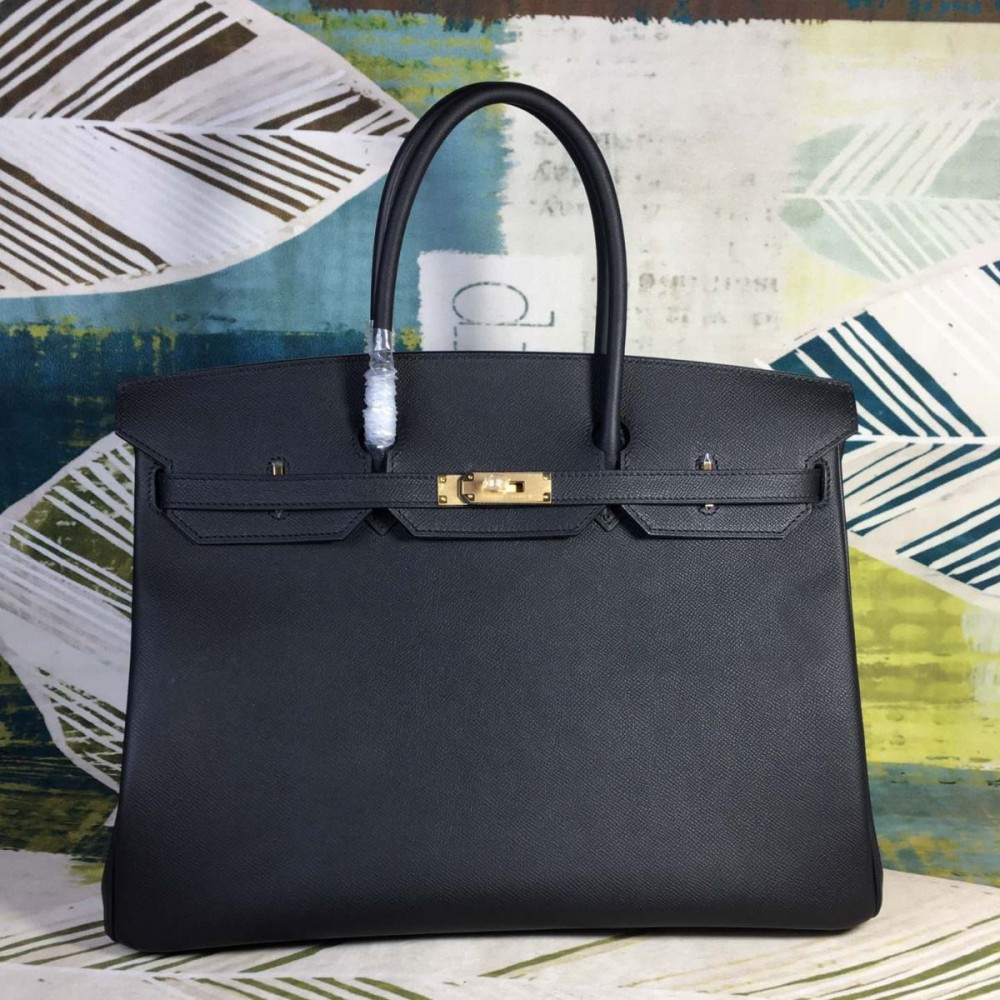 Hermes Birkin 40 Handmade Bag In Black Epsom Leather