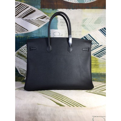 Hermes Birkin 40 Handmade Bag In Black Epsom Leather