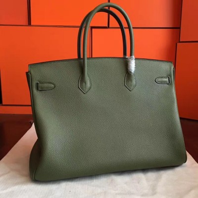 Hermes Birkin 40 Handmade Bag In Canopee Clemence Leather