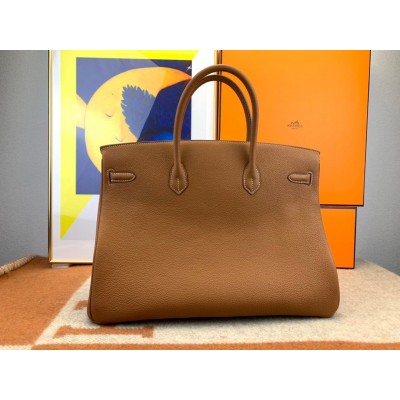 Hermes Birkin 40 Handmade Bag In Gold Clemence Leather