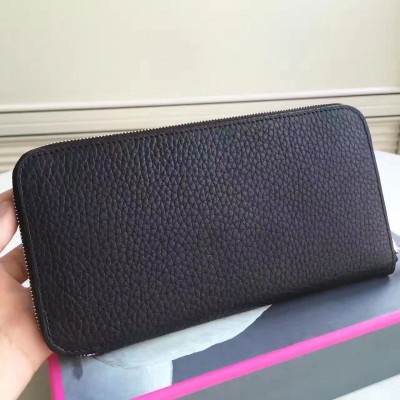 Hermes Black Clemence Azap Zipped Wallet