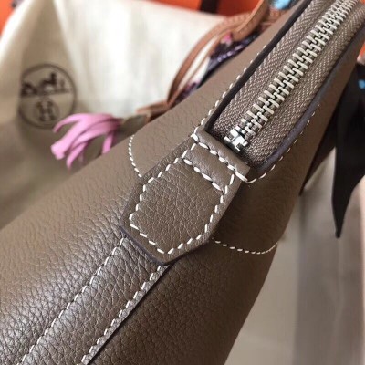 Hermes Bolide 31 Handmade Bag In Taupe Clemence Leather