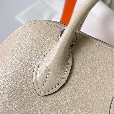 Hermes Bolide 1923 Mini Handmade Bag In Nata Chevre Mysore Leather