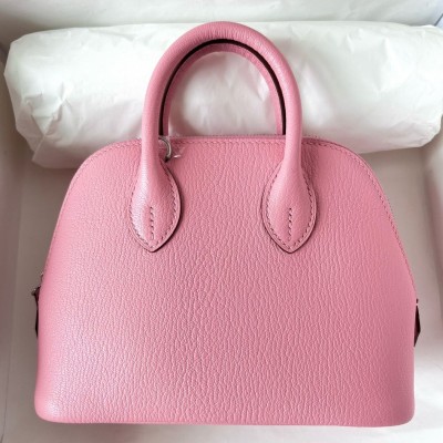 Hermes Bolide 1923 Mini Handmade Bag In Rose Confetti Chevre Mysore Leather HSBS60439