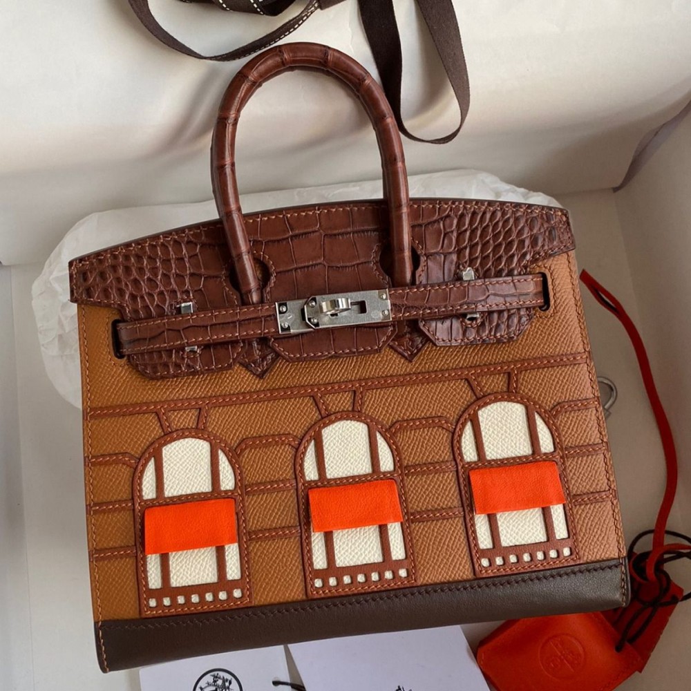 Hermes Brown Sac Faubourg Birkin 20 Sellier Limited Edition Bag