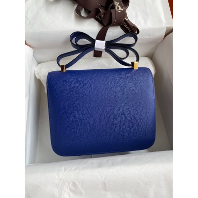 Hermes Constance 24 Handmade Bag In Blue Electric Epsom Calfskin