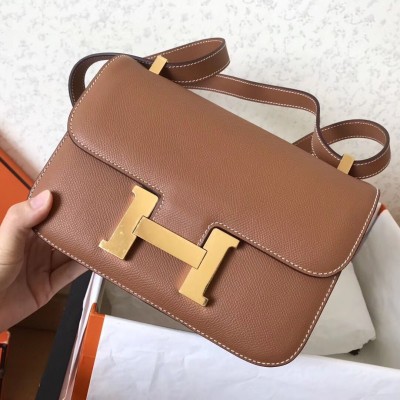 Hermes Constance 24 Handmade Bag In Gold Epsom Leather HSBS60656