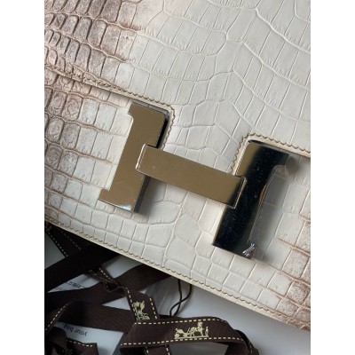 Hermes Constance 24 Handmade Bag In Himalaya Crocodile Niloticus Skin