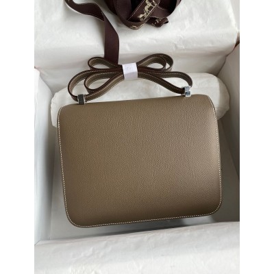 Hermes Constance 24 Handmade Bag In Taupe Epsom Calfskin