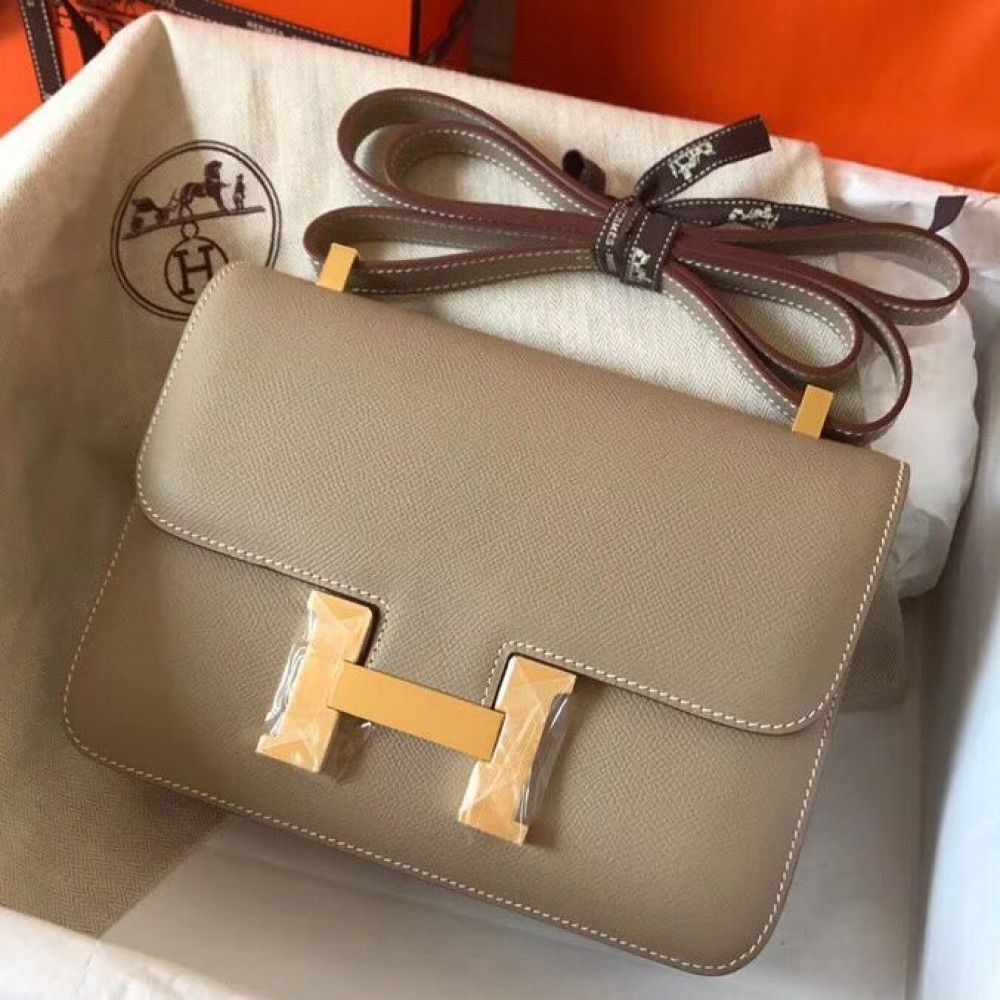 Hermes Constance 24 Handmade Bag In Tourterelle Epsom Leathe