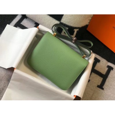 Hermes Constance 24 Handmade Bag In Vert Criquet Epsom Leather