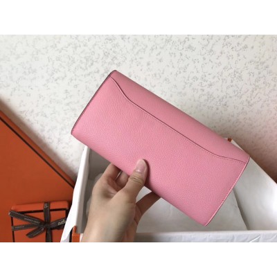 Hermes Constance Long Wallet In Pink Epsom Leather