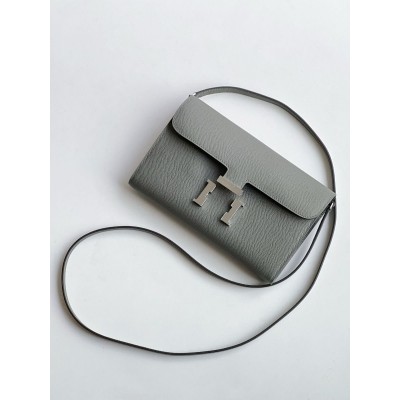 Hermes Constance To Go Wallet in Gris Meyer Epsom Calfskin