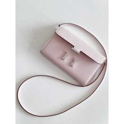 Hermes Constance To Go Wallet in Mauve Pale Epsom Calfskin