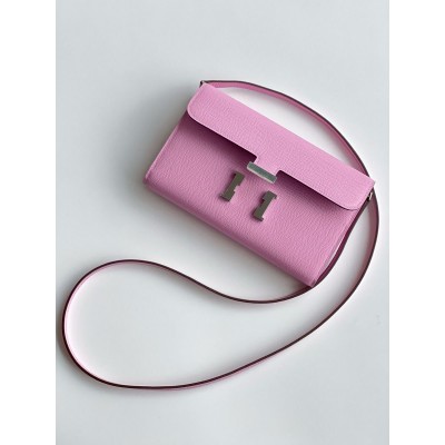 Hermes Constance To Go Wallet in Mauve Sylvestre Epsom Calfskin