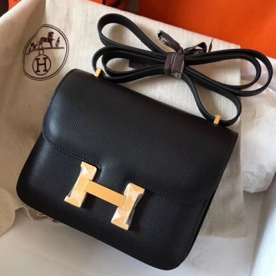 Hermes Constance 18 Handmade Bag In Black Epsom Leather HSBS61824