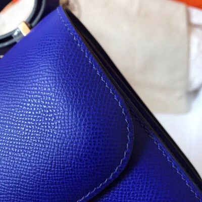 Hermes Constance 18 Handmade Bag In Blue Electric Epsom Leather