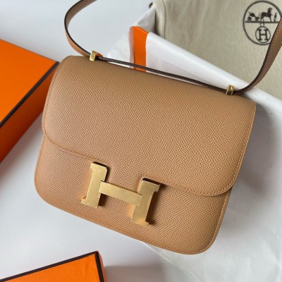 Hermes Constance 18 Handmade Bag In Chai Epsom Calfskin