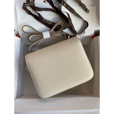 Hermes Constance 18 Handmade Bag In Craie Epsom Calfskin