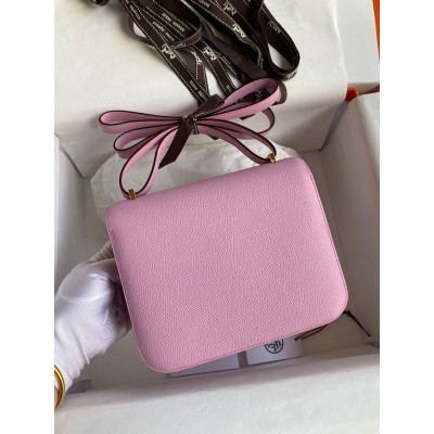 Hermes Constance 18 Handmade Bag In Mauve Sylvestre Epsom Calfskin