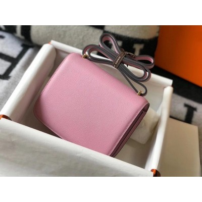 Hermes Constance 18 Handmade Bag In Mauve Sylvestre Epsom Leather