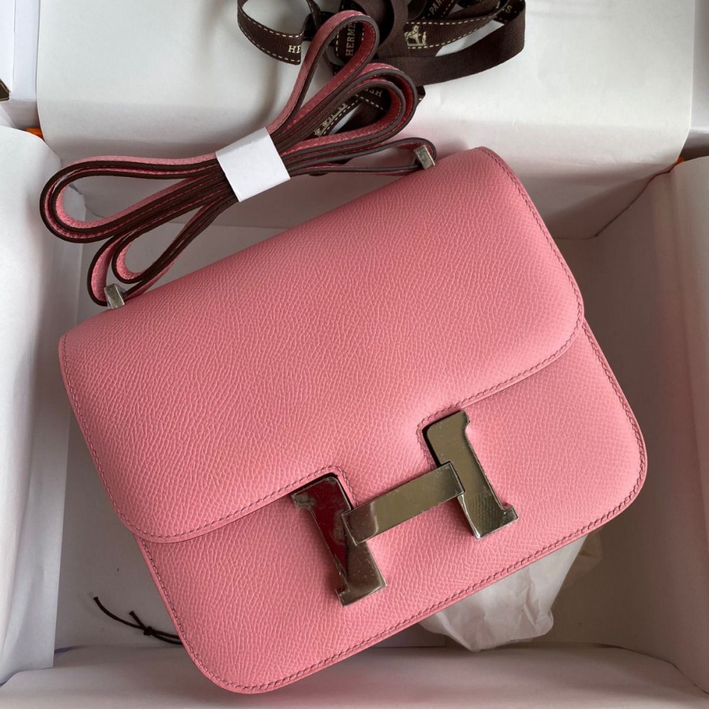 Hermes Constance 18 Handmade Bag In Rose Confetti Epsom Calfskin