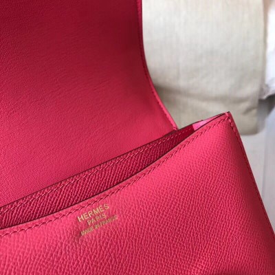 Hermes Constance 18 Handmade Bag In Rose Lipstick Epsom Leather