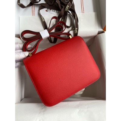 Hermes Constance 18 Handmade Bag In Rouge Coeur Epsom Calfski