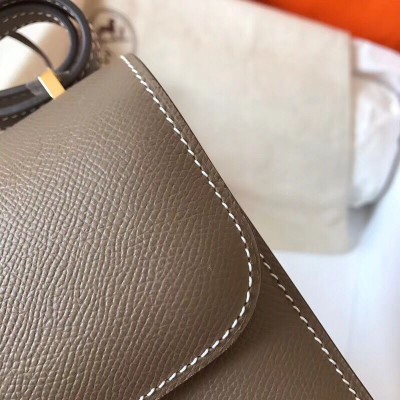 Hermes Constance 18 Handmade Bag In Taupe Epsom Leather