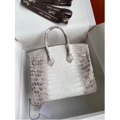 Hermes Diamond Birkin 25cm In Himalaya Niloticus Crocodile Skin