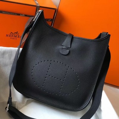 Hermes Evelyne III 29 PM Bag In Black Clemence Leather HSBS60683