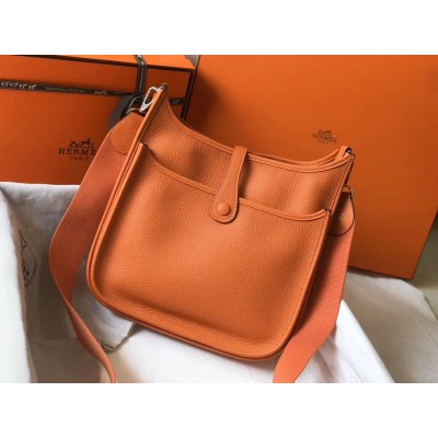 Hermes Evelyne III 29 PM Bag In Orange Clemence Leather